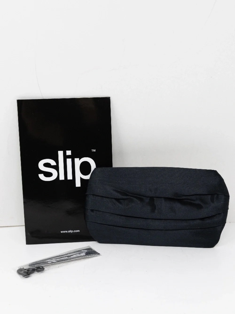 NEW Slip Purse Silk Satin Face Covering Mask Black